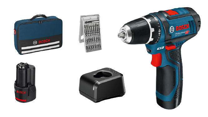 Akukruvikeeraja Bosch GSR 12V-15 + 2x2.0Ah, AL 12V-20