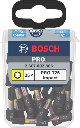 Bosch Impact löögikindel kruvik.otsak 25mm - TX25 (25tk/karp)