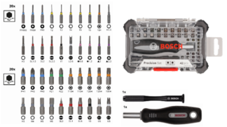 42 osaline kruvikeeraja otsikute komplekt Precision