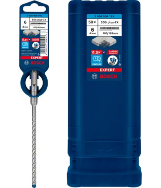 Bosch SDS plus-7X LongLife puur 6x100x165mm 50 tk karbis