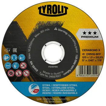 Cerabond 2in1 X Inox lõikeketas 125x1,0x22,23 CA 60 Q- BFPX 1 tk