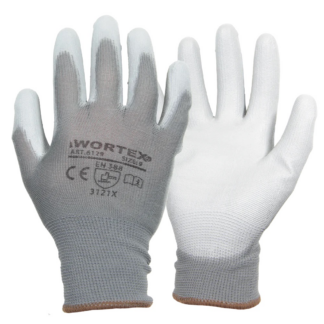 WORTEX PU kattest peopesadega hallid töökindad