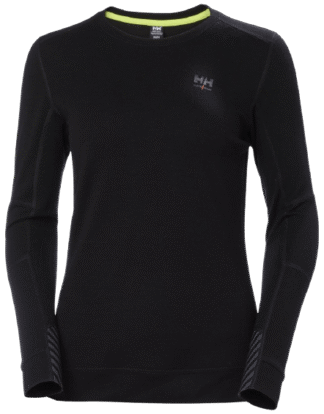 Helly Hansen Lifa merino naiste Crewneck termosärk, must