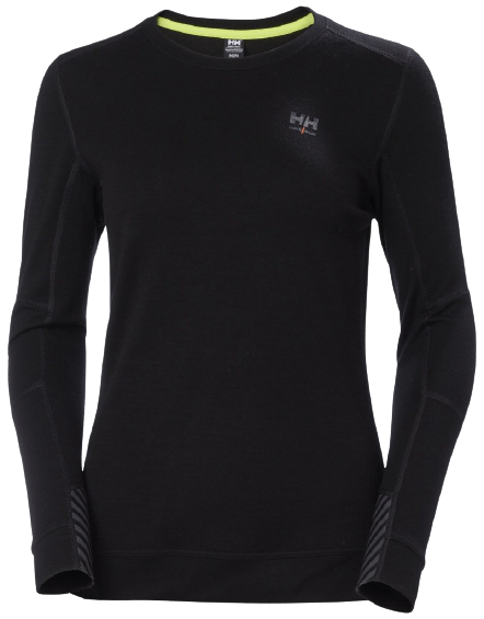 Helly Hansen Lifa merino naiste Crewneck termosärk, must