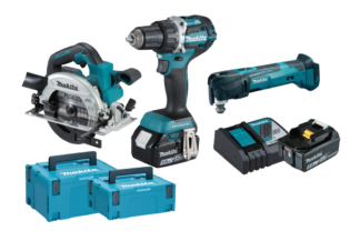 Combokit Makita DLX3138TJ (DDF484+DHS660+DTM51) + 2x 18V 5.0Ah akut ja akulaadija