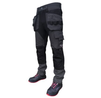 Pesso tööpüksid ripptaskutega Titan Flexpro strets, must