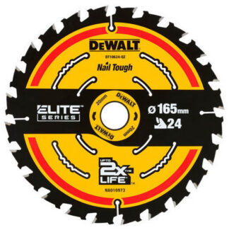 DeWalt Elite naelakindel saeketas165x20 mm 1,65 Z24 hammast